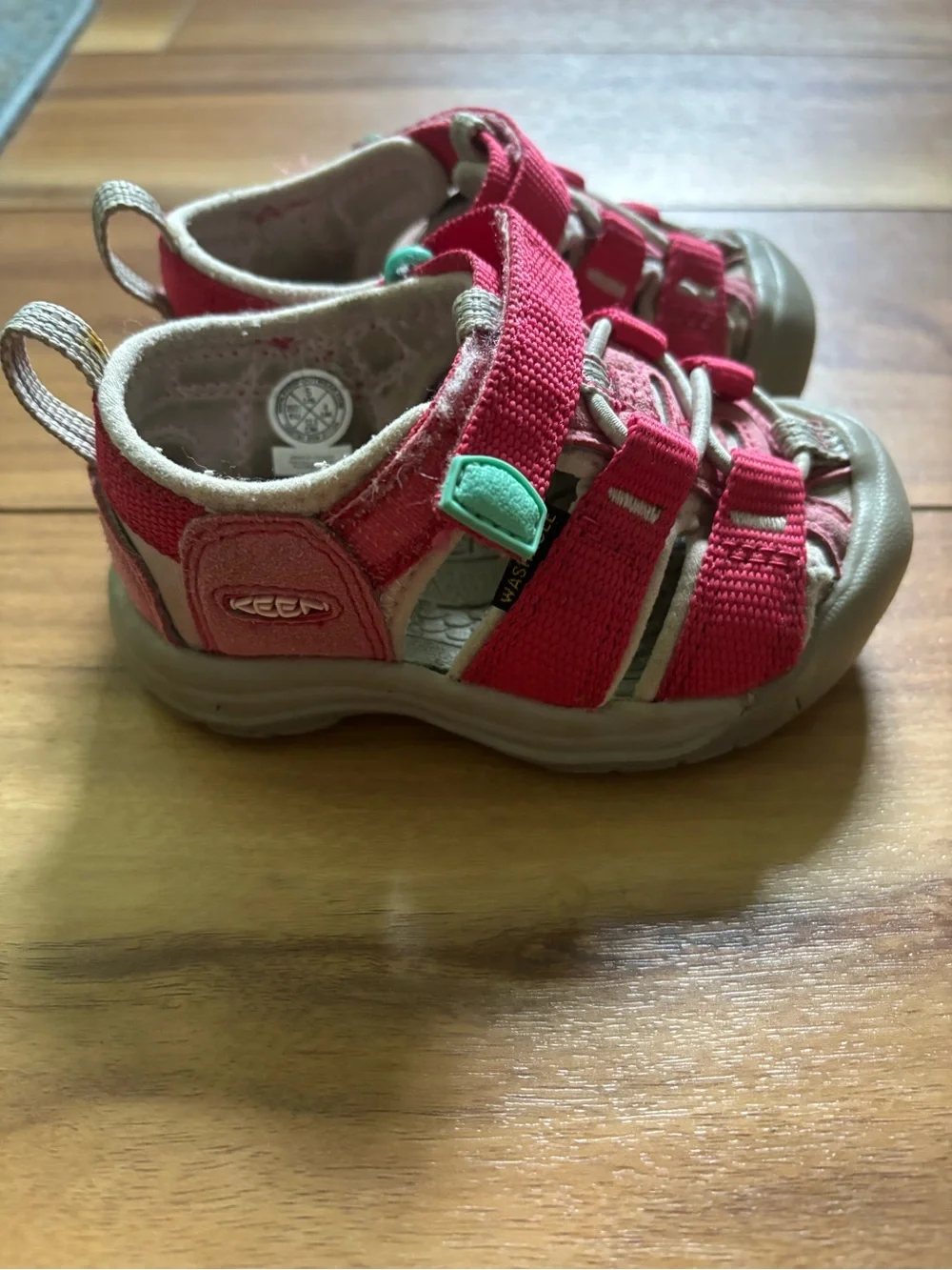 Keen Kids Hot Pink and Gray Active Sandals with Teal Accent
